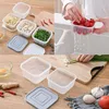 Vorratsflaschen Küche Ingwer Knoblauch Box Frühlingszwiebel Crisper Utensil Quadratische Form Kühlschrank Container Organizer