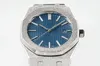 Relógio de luxo Aps Royaloak Quartzo Aço Inoxidável y com Logo Caixa Original 2023 Relógio Masculino de Luxo Mostrador Azul Processo de Martelagem Movimento Mecânico Automático MBX5 MBX5