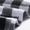 Black -en witte plaid met heren jeans heren een spijkerbroek gedrukt mode check digitale print slanke rechte broeken stretch broek 230503