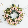 装飾的な花ペーニーラウンドリース人工花輪ハングドア結婚式のホームパーティーの装飾のための完璧な品質シミュレーションガーランド