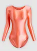 Scen Wear Womens Classic Long Sleeve Leotard Ballet Dance Costume One-Piece Shiny Silky Solid Color Round Neck Body Shaping Gymnastics Sui