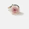 Organza Scrunchie Rose Flower Hair Tie Rubber Bands Elastics Rope Headwear Cute Girls Hair Accessories