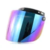 Capacetes de motocicleta aberta capacete face viseira lente bolha escudo 3-snap