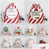 Christmas Decorations Xmas Large Stockings Bags Sacks Hessian Santa Gift Sack Decoration Bag Candy Present Storage Dstring 11 Styles Dh1Pz