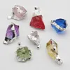 Pendant Necklaces Natural Crystal Stone Multicolor Irregular Plating Silver Edge Necklace Reiki Charms DIY Jewelry Making Accessories 6Pcs