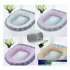 Vacuum Parts Accessories Comfortable Veet Coral Bathroom Toilet Seat Er Washable Closestool Standard Pumpkin Pattern Soft Cushion Dhqti