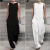 Kobiety Jumpsuits Rompers Summer Eleganckie luźne spodnie kombinezon kobiety swobodne długie spodnie kombinezon biały czarny t230504