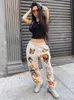 Spodnie damskie capris insta kobiety spant harajuku kreskówka drukowane spodnie jogger cargo cargo spodni streetwear swobodny sres jesień 230503