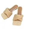 2023 leisurely model Women Slippers Fashion Flat Heel Sandals Cross Weave Comfortable Open Toe slippers Square toe shoes Summer Casual Sandals Female Shoes