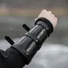 Fingerless Gloves Medieval Prop Actor Rivet Leather Patchwork Wrist ProtectionFingerless