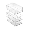 Organization 6Pcs Refrigerator Organizer Bins Stackable Fridge Organizers with Cutout Handles Clear Plastic Pantry Food Storage Rack