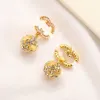 Högkvalitativ lyxig elegant stil Varumärkesdesigner Diamond Insert Stud Earring för Charm Womens Ball Pendant Earring For Wedding Present smycken Tillbehör