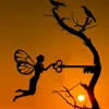 Garden Decorations Metal Iron Rustic Sitting Fairy Silhouette Home Wall Art Sculpture Backyard Lawn Patio Tree Decor 230504