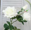 Kwiaty dekoracyjne Super wysoka symulacja prawdziwa dotyk 3 głowy sztuczna duża róży rąk nawilżająca ręka Feel LaTex Roses Bunch 6pcs