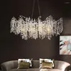 Candeliers Sala de estar Cristal lustre de luxo El Branch Iluminação decorativa Lâmpadas LED LED Gold /Silver
