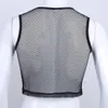 Camisetas masculinas yizyif homens vendo malha fitness tshirt fishnet tops tops sem mangas colete de camiseta s-l 230503