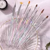 Nails Art Painting Pens Soft Slender Brushes UV Gradient Gel Drawing Nail DIY Brush Tools Zubehör 8PCS / Set