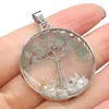 Pendant Necklaces 1pc Natural Stone Pendants Green Aventurines Tree Of Life High Quality For Fashion Jewelry Making Necklace Earrings GIfts