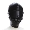 Fetish Sex Mask Bdsm Bondage Sexy Headgear Open Mouth Gag Blindfold Leather Restraint Hood Mask Sex Toys for Adult Games