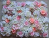 Flores decorativas TONGFENG Mixcolor 3D Paneles de pared de flores Seda artificial Rosa Hortensia Peonía Floración Telón de fondo de boda hecho a mano