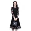 Casual Dresses Womens Fashion Designer Dress Long Sleeve Floral Patchwork Autumn Hight Street Clothes Slim A-Line Swing Loose Cute