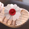 Летние модные детские пляжные сандалии принцессы с цветами для девочек, обувь для маленьких девочек