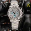 Homens assistem a relógios mecânicos automáticos Rainbow Diamond Sapphire Women Business Wristwatch 43mm Montre de Luxe