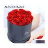 Couronnes De Fleurs Décoratives De Haute Qualité 12Pcs 45Cm Conservées Roses Éternelles Avec Boîte Année Saint Valentin Cadeaux Éternelle Rose De Mariage Dht1O