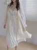 Mulheres para dormir feminino Nightdress sexy de renda elegante casamento de roupas de noite vestir pijamas feminino de moda feminina camisola