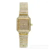 Wristwatches 2023 Women's Quartz Table Water Diamond Jewelry Buckle Square Simple Watch Fashion Small