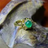 Кластерные кольца liemjee роскошные личности модные украшения вращаются зеленые серебристые кольцо для женщин с серебристым покрытием.