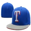 Rangers-T lettre casquettes de Baseball hommes femmes sport casquettes plates été os hip-hop sport extérieur entièrement fermé chapeaux ajustés