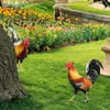 Decorações de jardim 2pcs rooster estátua escultura de frango para decoração de quintal decoração de galinha de galinha de galinha home backyard home decoração 230504