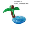 Decorazione per feste Hawaii Flamingo Mini Sottobicchieri d'acqua Galleggiante Portabicchieri gonfiabile Forniture per piscina di albero di cocco tropicale