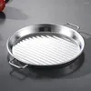 Plates Convenient Barbecue Plate Reusable Serving High Temperature Resistant Multipurpose Mirror Polished Dinner