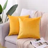 Funda de almohada de terciopelo de lujo de 45x45cm de Color sólido, funda de sofá para asiento de coche/cubierta Lumbar trasera, funda de almohada suave para decoración del hogar y cama