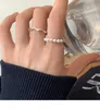 anillos de compromiso únicos nuevo diseño sentido de la cadena de perlas pequeñas anillo de plata anillo de niña anillo vegetariano anillo de estudiante INS anillos de clase anillos a juego pareja 02