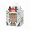 Present Wrap 4st Clear Window Muffin Christmas Paper Candy Box Santa Claus Kids Cake Packaging Partg Merry Party Supplies