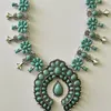 Chokers Squash Blossom Turquoise Bib Necklace Southwestern Jewelry Boho Envious Green Howlite Stone Tribal Statement Cowgirl 230503