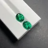 느슨한 다이아몬드 Meisidian Oval Brilliant Cut 8x6mm 자란 Muzo Green Emerald Stone Ring 230503