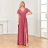 Vestidos de festa Plus Tamanho da primavera Verão CHIFFON VIDOS DE NOITE V DRESSÃO LONGO LONG LONG DRESSIO