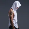 Mens tanktops bodybuilding stringer top met capuchon gyms kleding fitness mouwloze vesten katoen singlets spier ops 230504