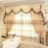 Curtain European Chenille Embroidered Luxury Curtains For Living Room Bedroom Blackout Beige Elegant Tulle Valance Custom Window