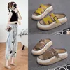 Slippers Fashion Women Wedge Sandals Casual Slip на повышенных туфлях платформы Flip Flops Женские открытые ноги винтажные кожаные слайды 230504