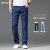 Jeans masculinos verão lyocell Baggy Jeans de jeans elástica calça fina de jeans reta Blue clássica de azul escuro plus size 40 42 44 230503