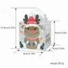 Present Wrap 4st Clear Window Muffin Christmas Paper Candy Box Santa Claus Kids Cake Packaging Partg Merry Party Supplies