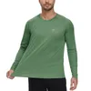 T-shirty męskie Męskie T-shirt UPF 50 Rash Guard Athletic Crewneck Bluza z długim rękawem wędkarstwo wędkarskie trening na zewnątrz koszulka na zewnątrz 230504