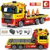 Blocks SEMBO BLOCK City Remote Control Engineering Rescue Car Model Building RC Truck Vehicle Bricks Toys For Children Gifts 230504