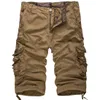 Herren-Shorts, lose, groß, Cargo-Shorts, Baumwolle, Herren, taktisch, lässig, einfarbig, Patchwork, Militär-Shorts, weiß, knielang, 230504