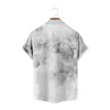 Мужские повседневные рубашки на гавайях для модного космического цвета печати 3d уютный короткий рукав пляжную уличную одежду Harajuku Одежда 230504